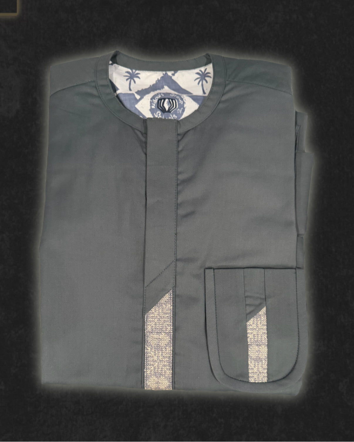 Olive Embroidered West African 2 Piece