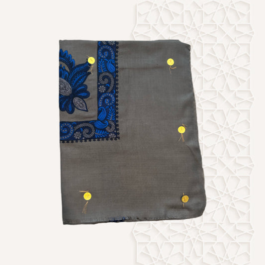 Dark Grey & Blue Yemeni Shemagh