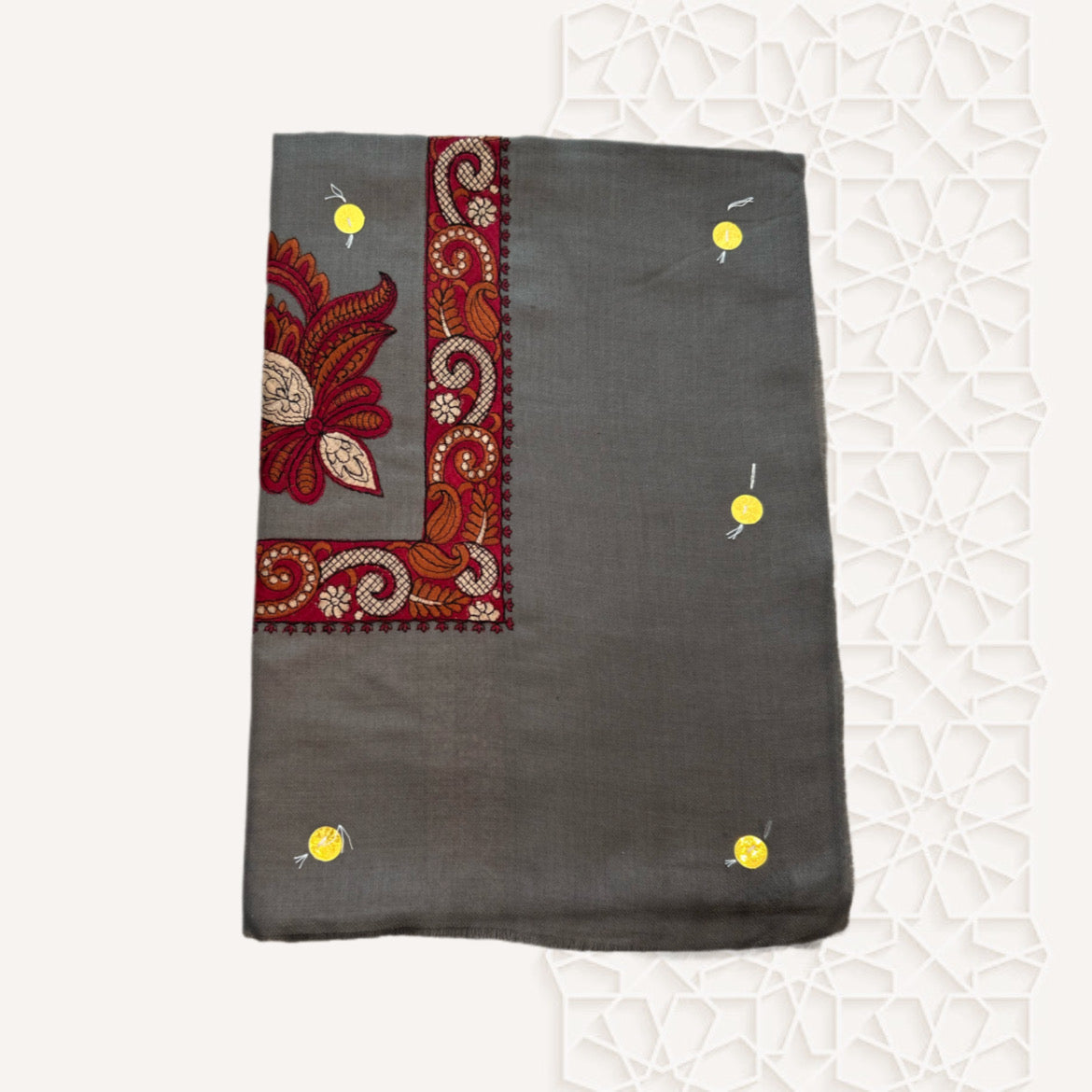 Dark Grey & Red Yemeni Shemagh